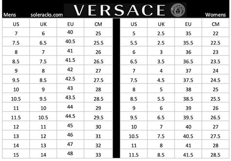 versace shoe size chart women's|versace women's shoes size guide.